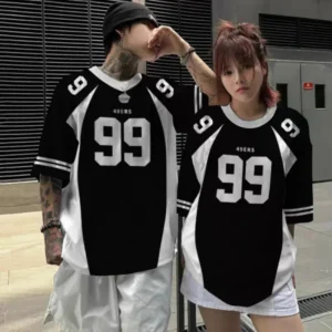 Oversize American style hip-hop casual short sleeved printed T-shirt men's and women's loose T-shirt
