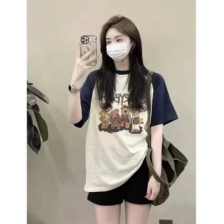 Best Selling garment clothes lady t shirt Set Plush Fleece Warm short Sleeve lady shirt set For clothes
