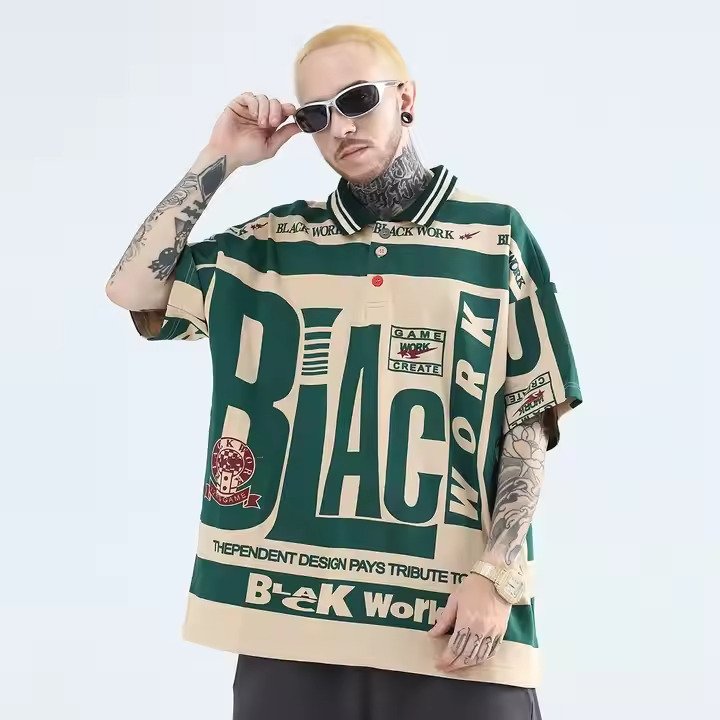 T-Shirt Oversized Plus Size With Letter Pattern Design T-Shirts For Men - Image 4